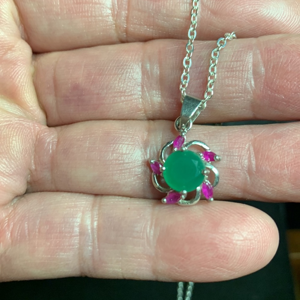 Emerald and ruby necklace